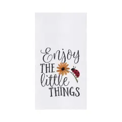 18" x 27" Enjoy the Little Things Ladybug Cotton Flour Sack Kitchen Towel