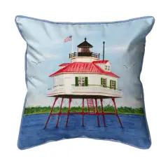 Betsy Drake Drum Point Lighthouse Extra Large 22 X 22 Indoor / Outdoor Pillow