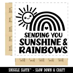 Sending You Sunshine and Rainbows Square Rubber Stamp for Stamping Crafting