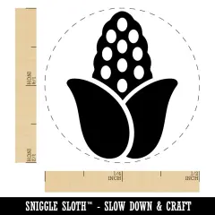 Peeled Corn on the Cob Self-Inking Rubber Stamp for Stamping Crafting Planners Fuchsia