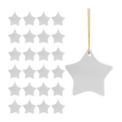 Craft Express Sublimation Printing Ornament - Ceramic Star, 3", Pkg of 25