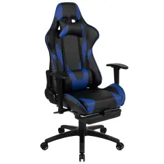 Emma and Oliver Z300 Gaming Racing Office Ergonomic PC Chair with Reclining Back and Footrest Blue