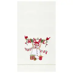 Noel Snowman Hemstitch Decorative Guest Towel
