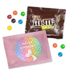 Mermaid Birthday Candy M&M's Party Favor Packs (12ct or 24ct) - Milk Chocolate