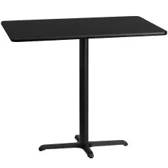 Emma and Oliver 30"x48" Rectangular Laminate Bar Table with 23.5"x29.5" Base Black