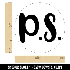P.S. Postscript Fun Text Self-Inking Rubber Stamp for Stamping Crafting Planners Red