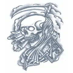Prison Life Reaper Of Death Tattoo Costume Accessory