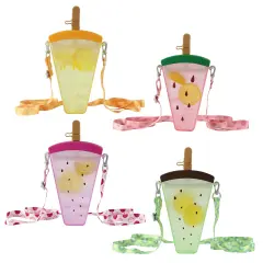Spec101 Party Favor Cute Water Bottles - 4pk Popsicle Water Bottle with Strap
