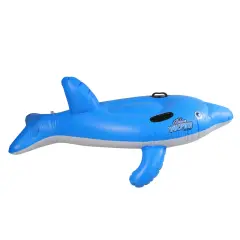 Swim Central 61" Inflatable Blue Ride-On Dolphin Children's Swimming Pool Float