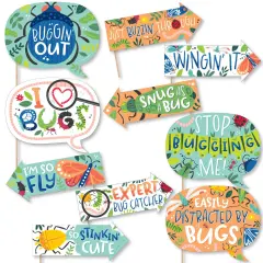 Big Dot of Happiness Funny Buggin' Out - Bugs Birthday Party Photo Booth Props Kit - 10 Piece