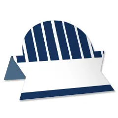 Big Dot of Happiness Navy Stripes - Simple Party Decorations Tent Buffet Card - Table Setting Name Place Cards - Set of 24