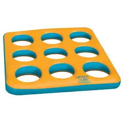 Swim Central 80" Yellow and Blue Inflatable Circular Pattern Island Square Pool Float Toy