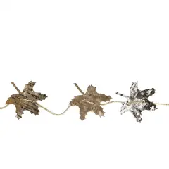 Gallerie II 5' Birch Bark Oak Leaf Artificial Fall Harvest Garland - Unlit Brown