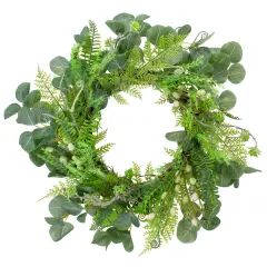 Northlight Eucalyptus and Foliage Springtime Floral Wreath - Green - 20"