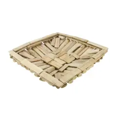 Raz 15" Seaside Treasures Tan Decorative Driftwood Square Wooden Tray Brown