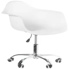 Mid-Century Modern Style Adjustable Swivel Plastic Shell Molded Office Task Chair with Rolling Wheels