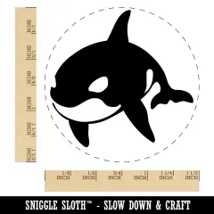 Orca Killer Whale Self-Inking Rubber Stamp for Stamping Crafting Planners Blue