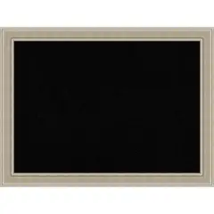 Mezzo Silver Wood Framed Corkboard, Black Cork