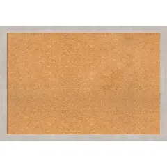 Marred Wood Framed Corkboard, Natural Cork Marred Silver