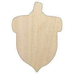 Acorn Solid Unfinished Wood Shape Piece Cutout for DIY Craft Projects