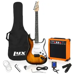 LyxPro Beginner Stratocaster 39&rdquo; Electric Guitar and Electric Guitar Accessories Sunburst