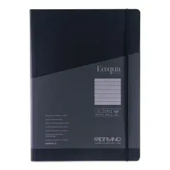 Fabriano Ecoqua Plus Hidden Spiral-Bound Notebook - Black, 11-7/10" x 8-1/4". Ruled