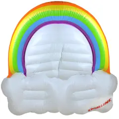 Swim Central Inflatable Rainbow and Clouds Swimming Pool Float Island, 68-Inch White
