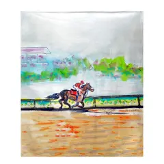 Betsy Drake Inside Track Fleece Throw Multicolor