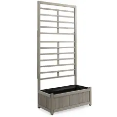 Casafield Wooden Climbing Planter Box -Raised Garden Bed with Trellis Plant Stand for Outdoor