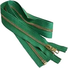 #5 Brass YKK Medium Weight Jacket Separating Zipper - Choose Your Length - Color: Kelly Green #540 - Made in The United States (1 Zipper Per Pack) (Brass - 30" Inches)