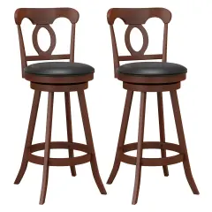 Costway Set of 2 Bar StoolsSwivel Counter Height Chairs with Footrest for Kitchen