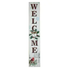 Northlight 31.75" LED Lighted Welcome Sign with Cardinal Christmas Sign White