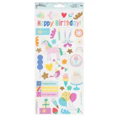 Pebbles All The Cake Cardstock Stickers 6"X12" 78/Pkg-W/Foil Accents