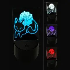 Sweet Little Succulent Cat 3D Illusion LED Night Light Sign Nightstand Desk Lamp
