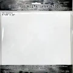 Tim Holtz Distress White Heavystock 10/Pkg-8.5"X11"