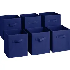 Sorbus Fabric Collapsible Cube Storage Bins Set (6 Pack) Royal Blue