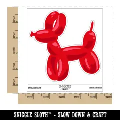 Balloon Animal Dog Waterproof Vinyl Phone Tablet Laptop Water Bottle Sticker Set - 5 Pack