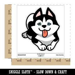 Siberian Husky Laying Down Dog Waterproof Vinyl Phone Tablet Laptop Water Bottle Sticker Set - 5 Pack