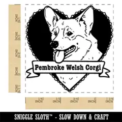 Pembroke Welsh Corgi Dog Heart Square Rubber Stamp for Stamping Crafting
