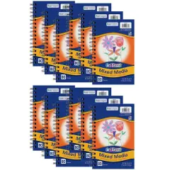 Mixed Media Journal, Heavyweight, 8-1/2" x 5-1/2", 80 Sheets, Pack of 12