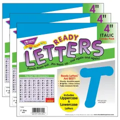 Blue 4" Italic Combo Ready Letters&reg;, 193 Per Pack, 3 Packs