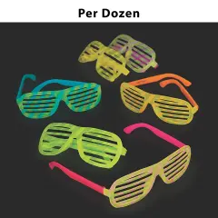 Adults Bright Color Glow-in-the-Dark Shutter Glasses 12 Pieces