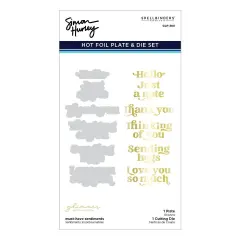 Spellbinders Glimmer Hot Foil Plate & Die By Simon Hurley-Must-Have Sentiments - Photosynthesis