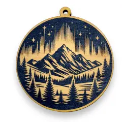 Ornament - Black - Northern Lights aurora borealis