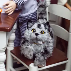 The Queen's Treasures 18 Inch Doll Pet Realistic Grey Striped Kitty Cat