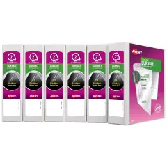 Avery Durable View 3 Ring Binder, 2" Slant Rings, 1 White Binder (17032) - 6 Pack