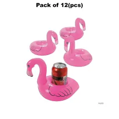 12 Pack : Inflatable Floating Flamingo Coasters