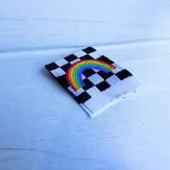 Checkered Rainbow Sewmoji&trade;️ Woven Tags / Labels