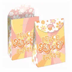 Big Dot of Happiness Stay Groovy - Boho Hippie Gift Favor Bags - Party Goodie Boxes - Set of 12