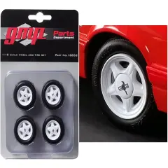 Pony Wheels And Tires Set Of 4 Pieces From "1992 Ford Mustang Lx" 1/18 By Gmp